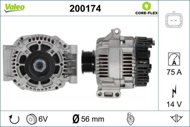 VALEO 200174 Generator - CORE-FLEX - RENAULT Clio