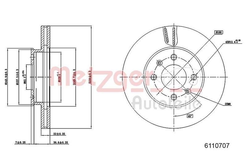 METZGER 6110707 Bremsscheibe Lack/Ks f&uuml;r HYUNDAI/KIA VA