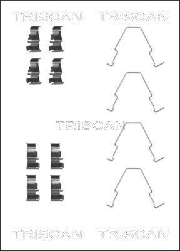 TRISCAN 8105 181002 Montagesatz, Scheibenbremsbelag für Kia