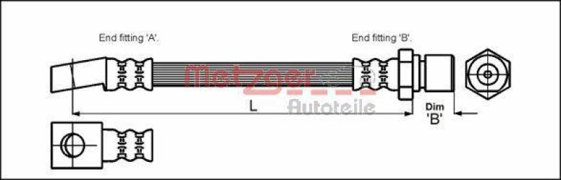 METZGER 4113211 Bremsschlauch für OPEL/VAUXHALL VA links/rechts