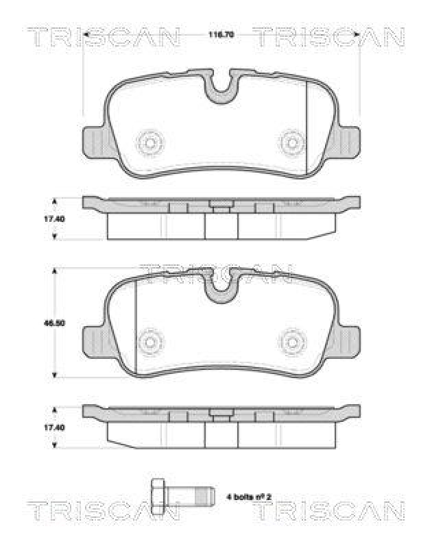 TRISCAN 8110 17026 Bremsbelag Hinten für Landrover