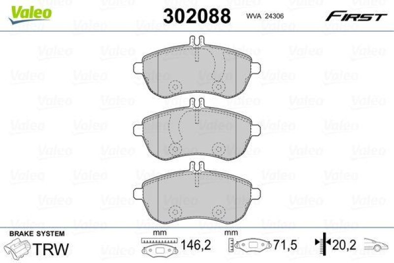 VALEO 302088 SBB-Satz FIRST