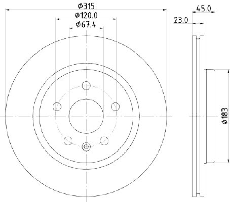 HELLA 8DD 355 132-751 Bremsscheibe