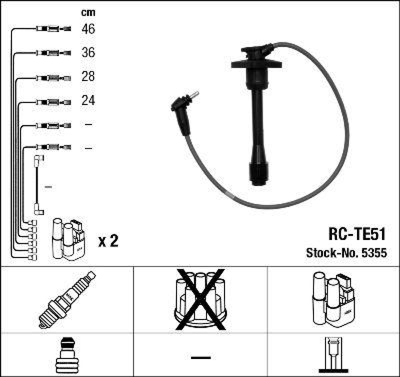 NGK 5355 Zündleitungssatz RC-TE51 |Zündkabel