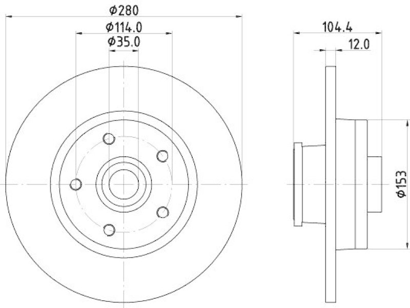 HELLA 8DD 355 125-281 Bremsscheibe