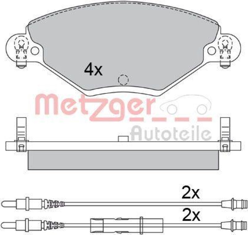 METZGER 1170419 Bremsbelagsatz, Scheibenbremse WVA 23 277