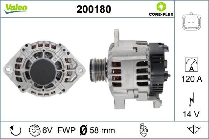 VALEO 200180 Generator - CORE-FLEX - RENAULT Clio