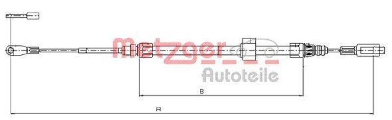 METZGER 10.9884 Seilzug, Feststellbremse für MB vorne