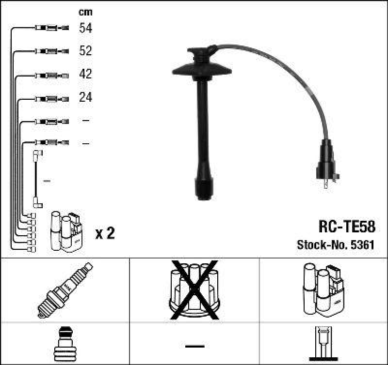 NGK 5361 Zündleitungssatz RC-TE58 |Zündkabel