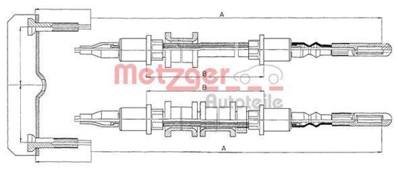 METZGER 11.5971 Seilzug, Feststellbremse für OPEL hinten