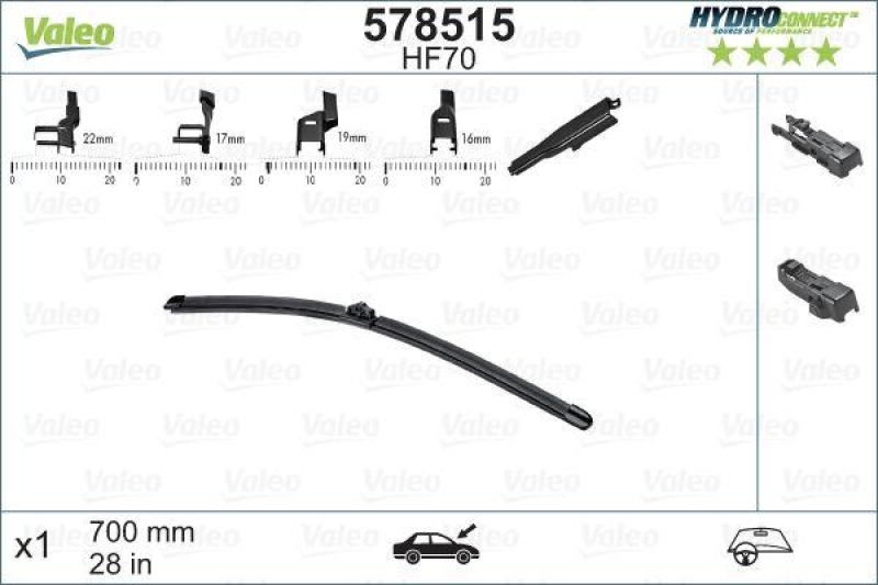 VALEO 578515 HF70 HydroConnect Front LHD 70cm