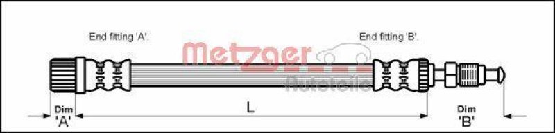 METZGER 4113258 Bremsschlauch für PEUGEOT VA links/rechts