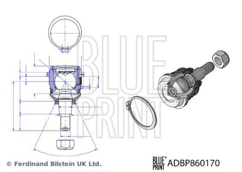 BLUE PRINT ADBP860170 Traggelenk f&uuml;r Querlenker f&uuml;r HYUNDAI