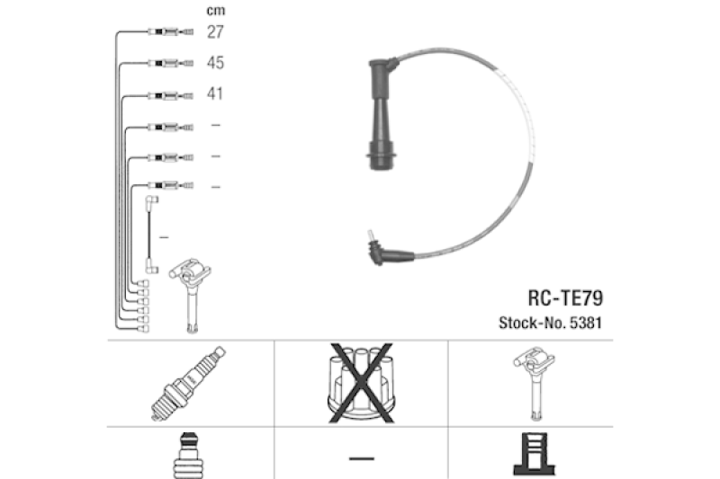 NGK 5381 Zündleitungssatz RC-TE79 |Zündkabel