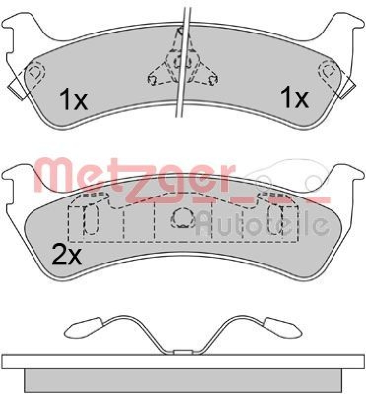 METZGER 1170434 Bremsbelagsatz, Scheibenbremse WVA 23 627