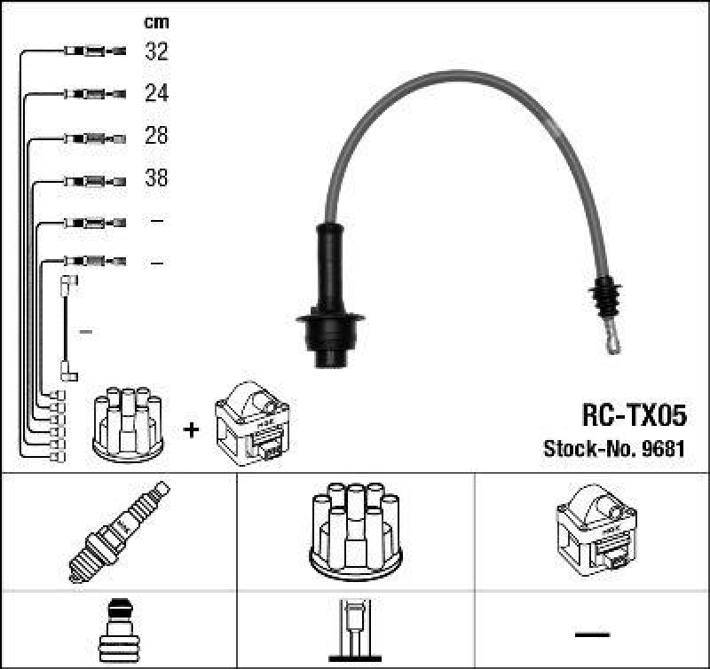 NGK 9681 Zündleitungssatz RC-TX05 |Zündkabel