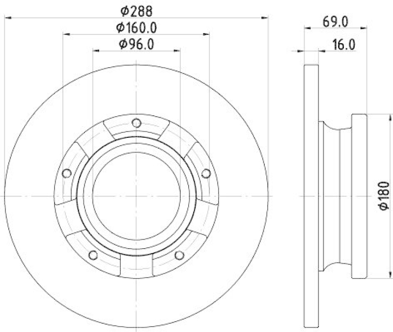 HELLA 8DD 355 133-071 Bremsscheibe