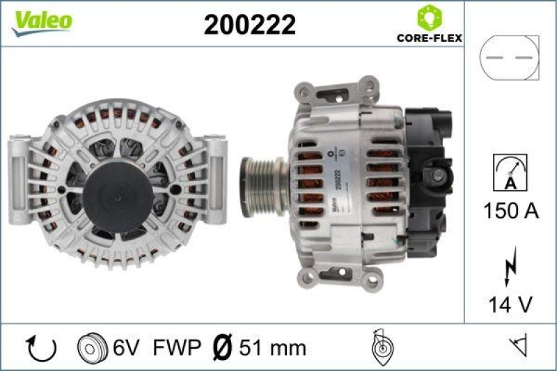 VALEO 200222 Generator - CORE-FLEX - MERCEDES Cla