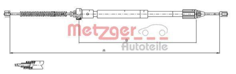 METZGER 11.6597 Seilzug, Feststellbremse für RENAULT hinten links