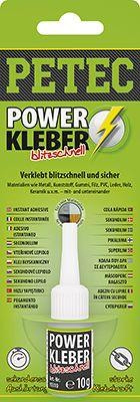 PETEC 93410 Power Kleber blitzschnell Sekundenklebstoff transparent 10g