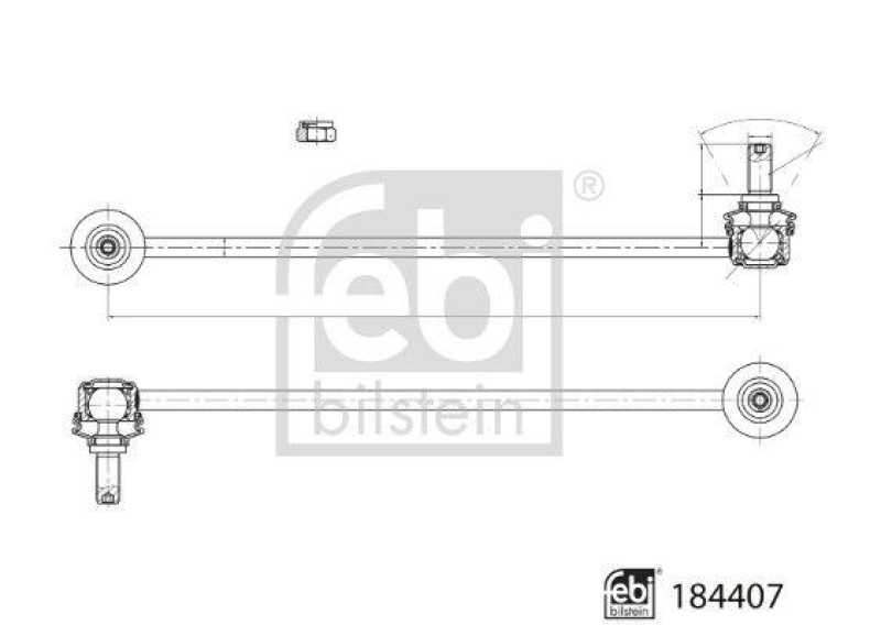 FEBI BILSTEIN 184407 Verbindungsstange mit Sicherungsmuttern für VW-Audi