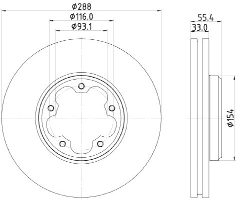 HELLA 8DD 355 133-161 Bremsscheibe