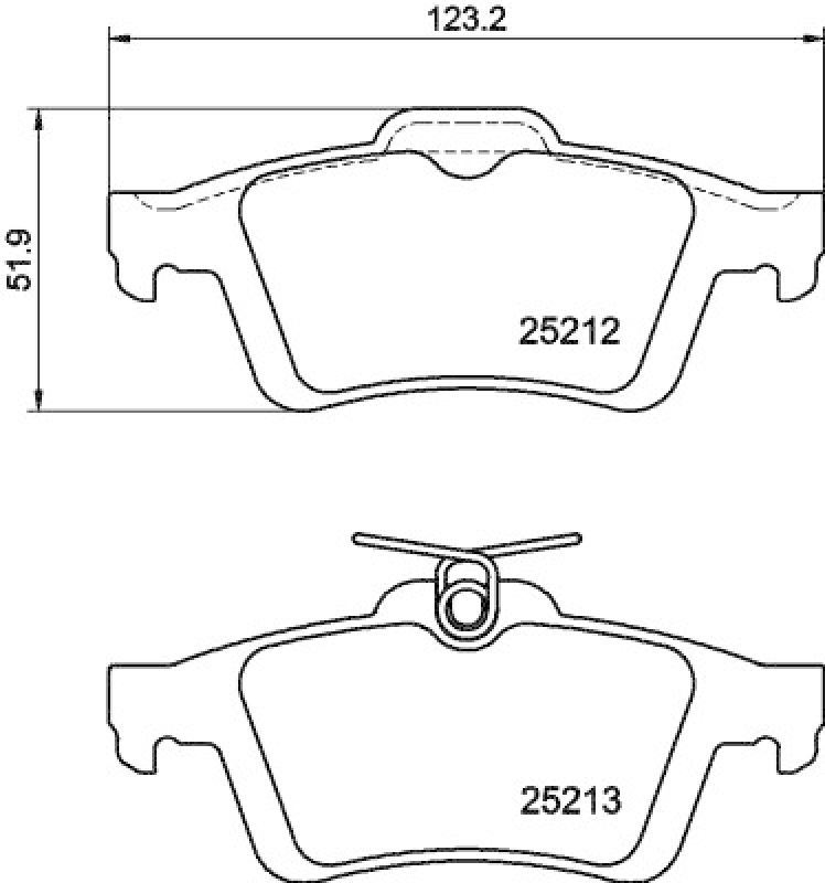 HELLA 8DB 355 015-761 Bremsbelagsatz, Scheibenbremsbelag für VOLVO/FORD