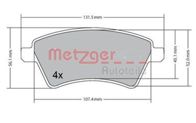 METZGER 1170442 Bremsbelagsatz, Scheibenbremse WVA 24 391