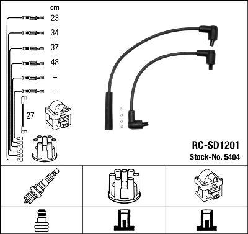 NGK 5404 Zündleitungssatz RC-SD1201 |Zündkabel