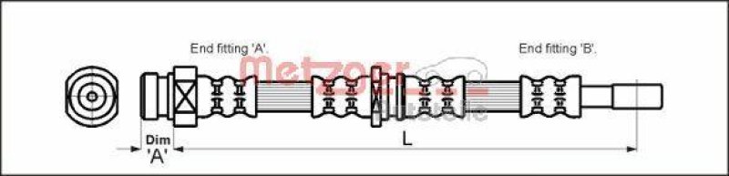 METZGER 4113315 Bremsschlauch für MITSUBISHI/VOLVO VA links/rechts