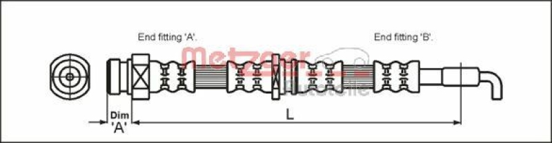 METZGER 4113318 Bremsschlauch für MITSUBISHI HA links/rechts