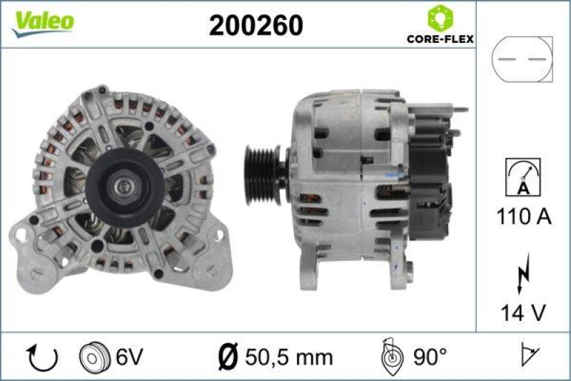 VALEO 200260 Generator - CORE-FLEX - SKODA Fabia