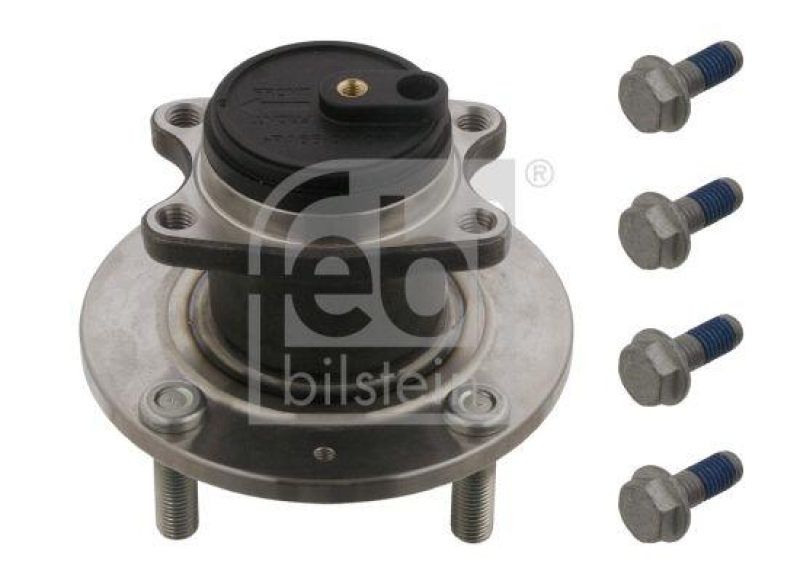 FEBI BILSTEIN 32580 Radlagersatz mit Radnabe, ABS-Impulsring und Befestigungsschrauben für MITSUBISHI