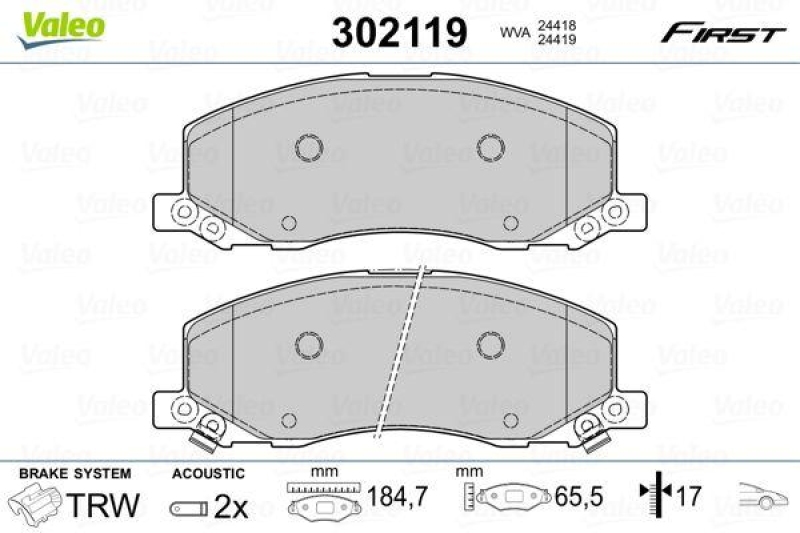 VALEO 302119 SBB-Satz FIRST