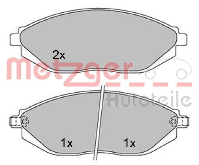 METZGER 1170446 Bremsbelagsatz, Scheibenbremse WVA 25 268