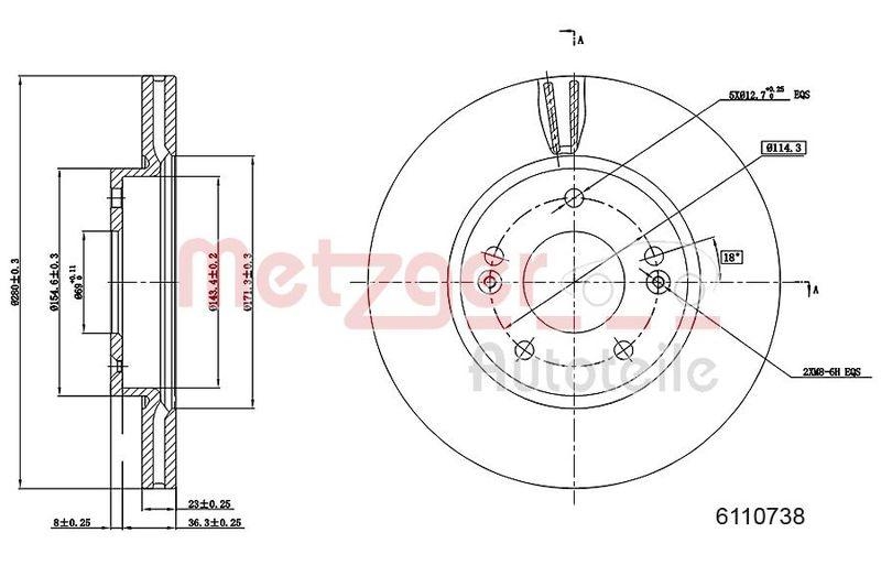 METZGER 6110738 Bremsscheibe Lack/Ks/Hc für HYUNDAI VA