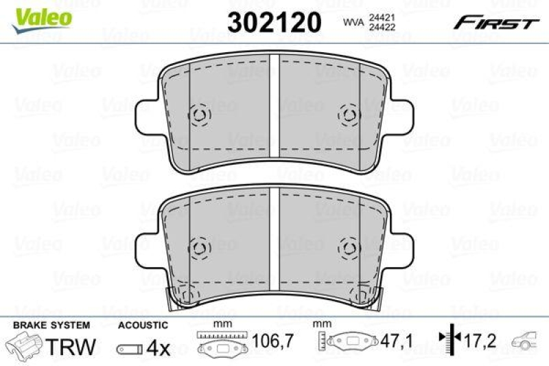 VALEO 302120 SBB-Satz FIRST