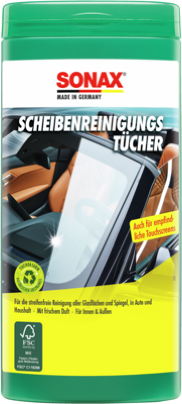 SONAX 04120000 Scheibenreinigungstücher Box 25 Stück