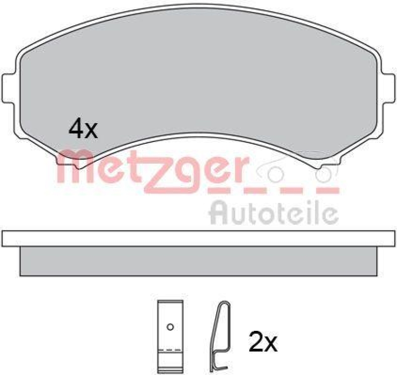 METZGER 1170450 Bremsbelagsatz, Scheibenbremse WVA 23 488