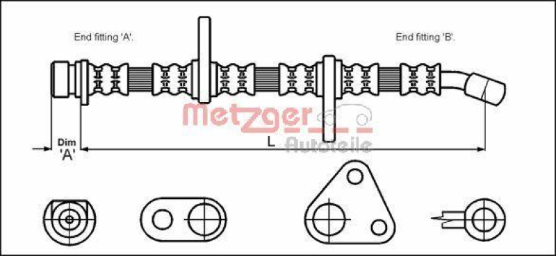 METZGER 4113500 Bremsschlauch für HONDA VA rechts