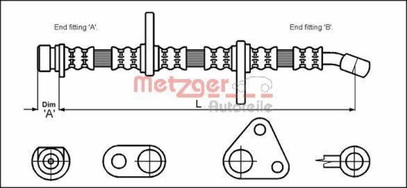 METZGER 4113500 Bremsschlauch für HONDA VA rechts