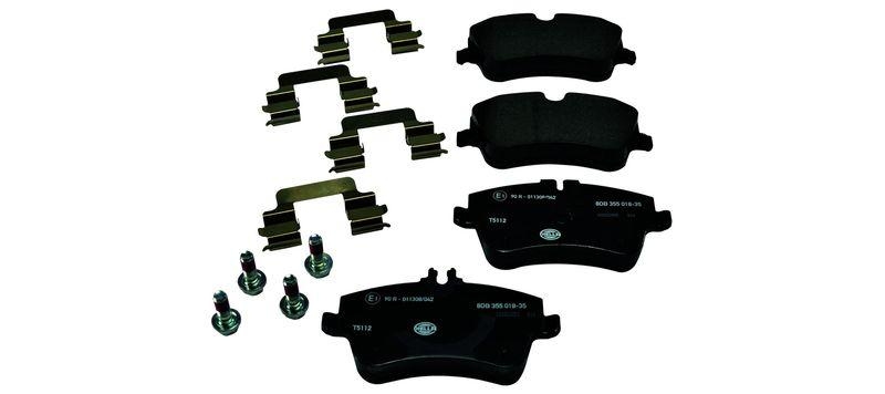 HELLA 8DB 355 018-351 Bremsbelagsatz, Scheibenbremsbelag für MB