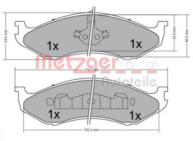 METZGER 1170452 Bremsbelagsatz, Scheibenbremse WVA 21 822