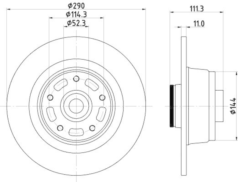 HELLA 8DD 355 133-311 Bremsscheibe