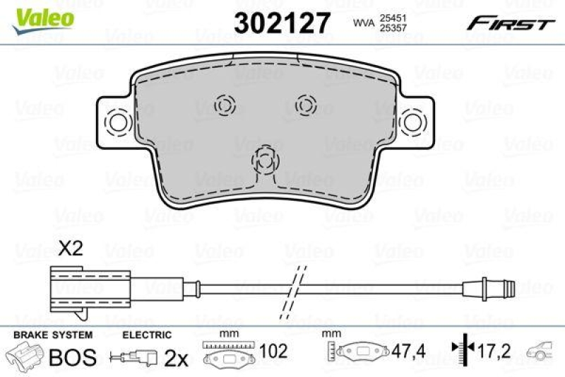 VALEO 302127 SBB-Satz FIRST