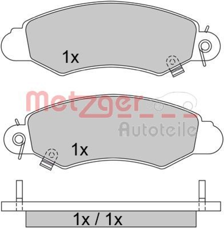 METZGER 1170457 Bremsbelagsatz, Scheibenbremse WVA 23 296