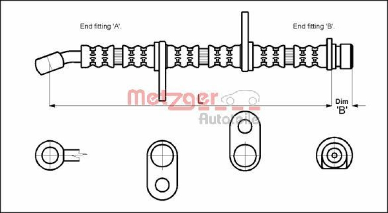 METZGER 4113605 Bremsschlauch für HONDA HA links/rechts