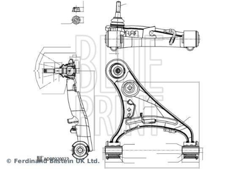 BLUE PRINT ADBP860192 Querlenker mit Lagern, Gelenk und Sicherungsmutter für Land Rover