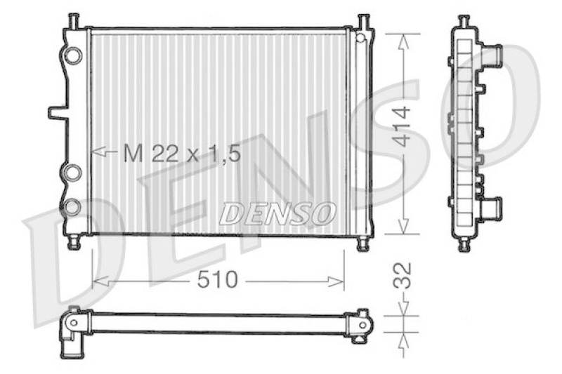 DENSO DRM09024 Kühler FIAT MAREA Weekend (185) 1.8 115 16V (1996 - 2002)