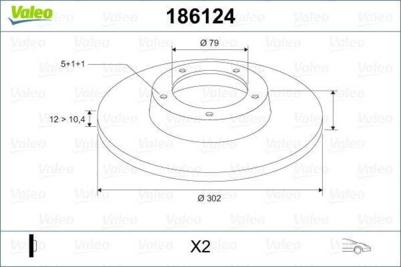 VALEO 186124 Bremsscheibe